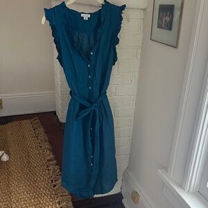 Beautiful Blue Linen midi dress